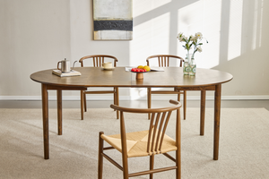 Naomi krzesło do jadalni z dymionego buku z plecionym siedziskiem