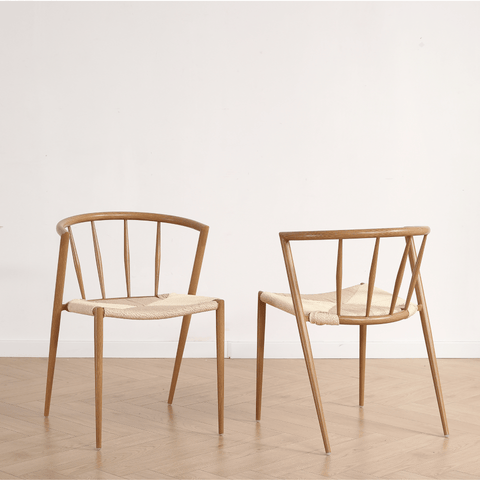 Bella Krzesło do jadalni - dębowe z wiklinowym siedziskiem