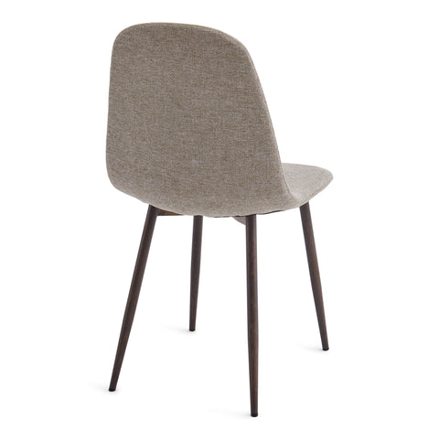 Anna krzesło do jadalni - piaskowa tkanina z nogami o wyglądzie wędzonego dębu