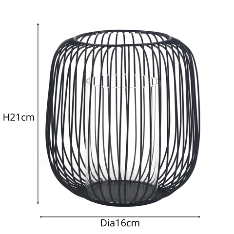 Akia czarna metalowa latarnia 21cm