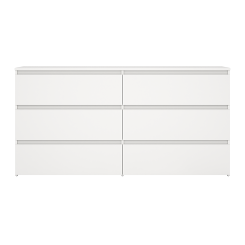 Komoda Maise 70x138x41 cm z 6 szufladami w kolorze białym