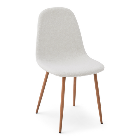 Anna krzesło do jadalni - biały bukat z dębowymi nogami
