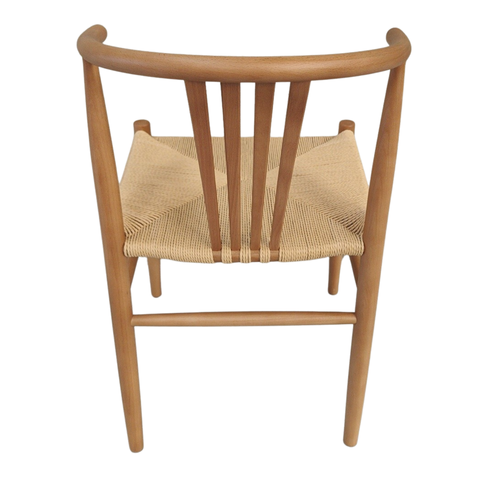 Naomi krzesło do jadalni z buku z plecionym siedziskiem