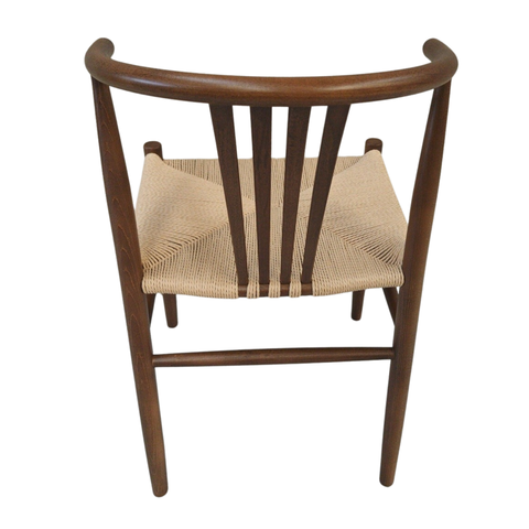 Naomi krzesło do jadalni z dymionego buku z plecionym siedziskiem