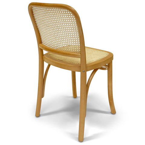 Krzesło do jadalni Agnes z naturalnego buku z rattanem
