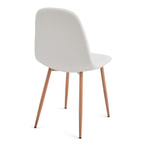 Anna krzesło do jadalni - biały bukat z dębowymi nogami