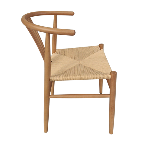 Naomi krzesło do jadalni z buku z plecionym siedziskiem