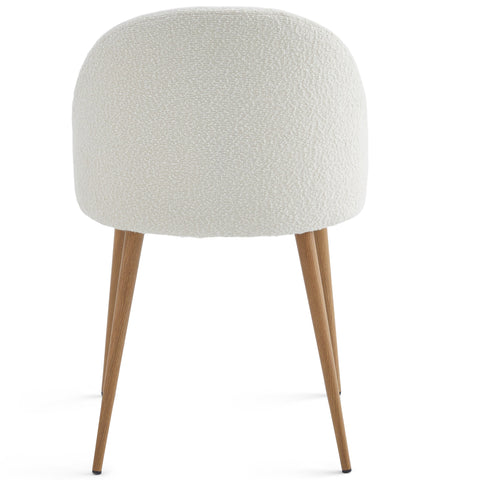 Krzesło do jadalni Alicia - biała tkanina boucle