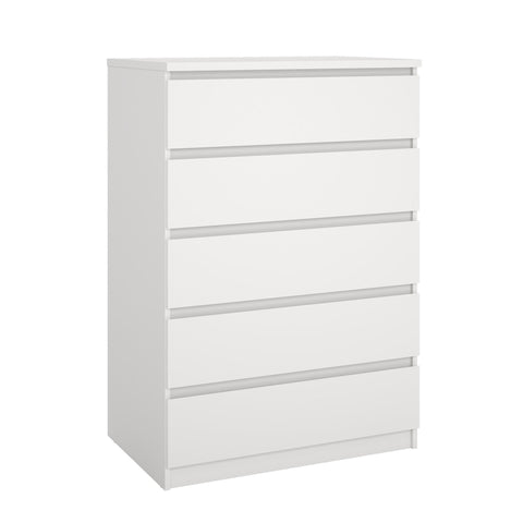 Komoda Naia 5 szuflad biała wys: 111,3 x szer: 77 x gł: 50 cm