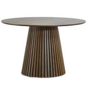 Lewis - Okrągły stół do jadalni w okleinie z wędzonego dębu Ø120 cm