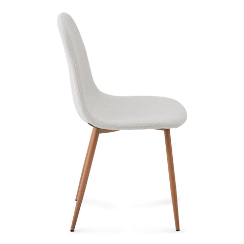 Anna krzesło do jadalni - biały bukat z dębowymi nogami