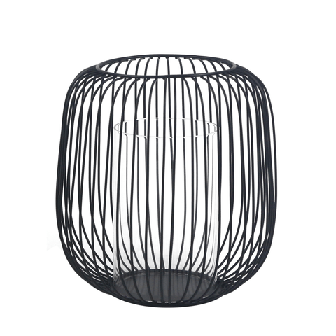 Akia czarna metalowa latarnia 21cm