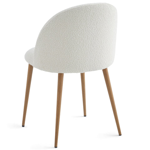 Krzesło do jadalni Alicia - biała tkanina boucle