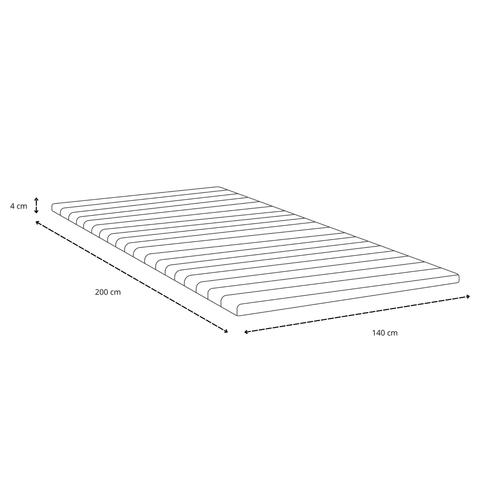 Boxspring w kolorze beżowym 140x200 cm z topperem z pianki PU 4 cm, bez nóg do łóżka