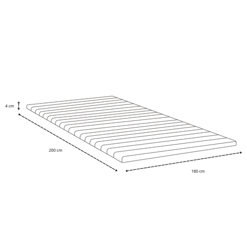 Boxspring w kolorze beżowym 180x200 cm z topperem z pianki PU 4 cm, bez nóg do łóżka