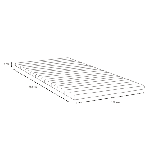 Premium boxspring w kolorze beżowym 140x200 cm z topperem z pianki memory 7 cm, bez nóg do łóżka