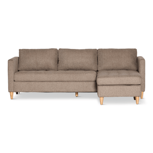 Lulu – Sofa z odwracalnym szezlongiem prawo- i lewostronnym w kolorze piaskowym – L: 215 x G: 82 x W: 78 cm