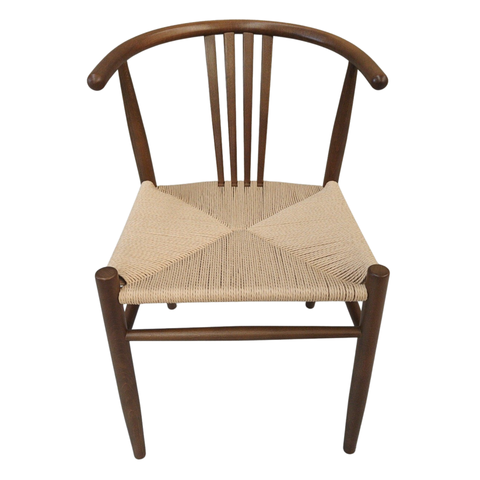 Naomi krzesło do jadalni z dymionego buku z plecionym siedziskiem