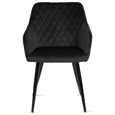 Krzesło do jadalni Carlo - czarny welur z podłokietnikami