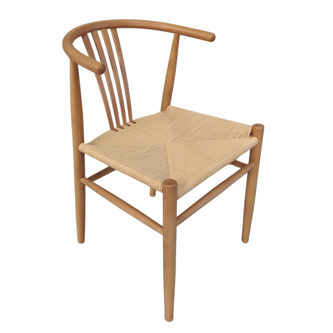Naomi krzesło do jadalni z buku z plecionym siedziskiem