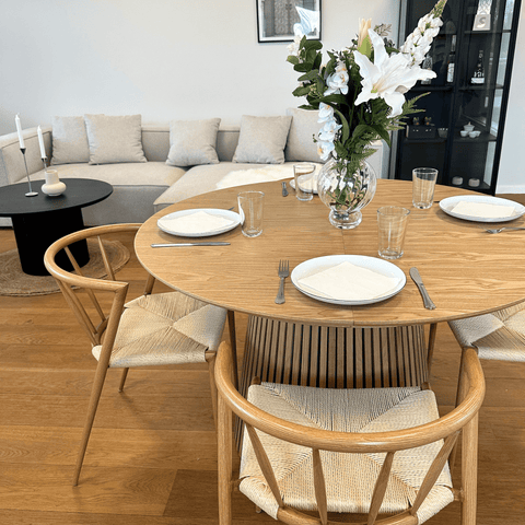 Bella Krzesło do jadalni - dębowe z wiklinowym siedziskiem