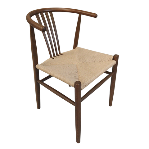 Naomi krzesło do jadalni z dymionego buku z plecionym siedziskiem