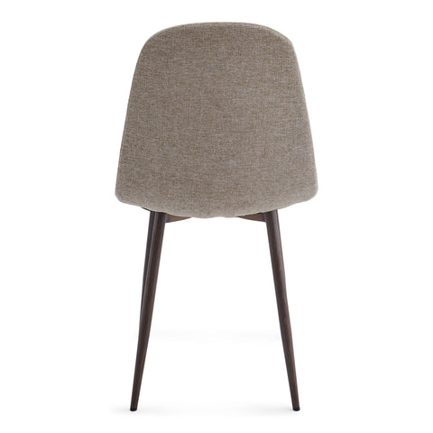 Anna krzesło do jadalni - piaskowa tkanina z nogami o wyglądzie wędzonego dębu