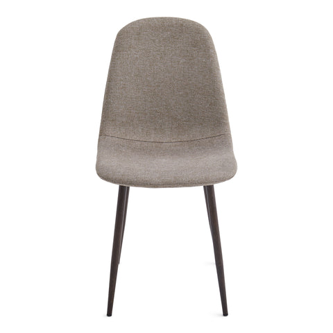 Anna krzesło do jadalni - piaskowa tkanina z nogami o wyglądzie wędzonego dębu