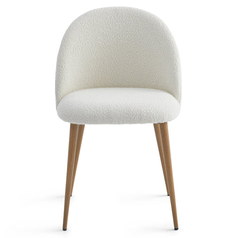 Krzesło do jadalni Alicia - biała tkanina boucle