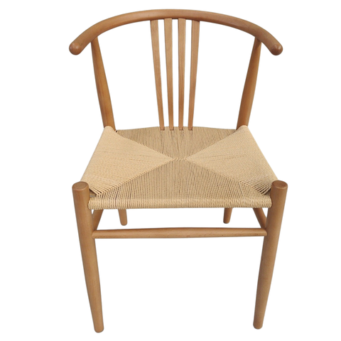 Naomi krzesło do jadalni z buku z plecionym siedziskiem