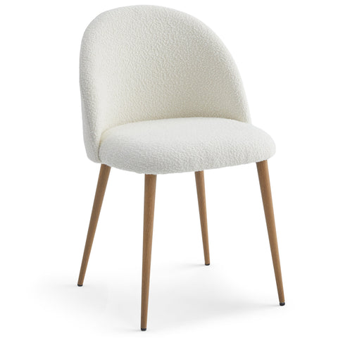 Krzesło do jadalni Alicia - biała tkanina boucle