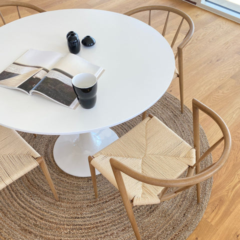 Bella Krzesło do jadalni - dębowe z wiklinowym siedziskiem