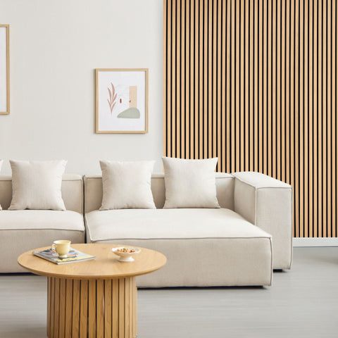 Panel akustyczny z forniru dębowego 2400x520x18 mm