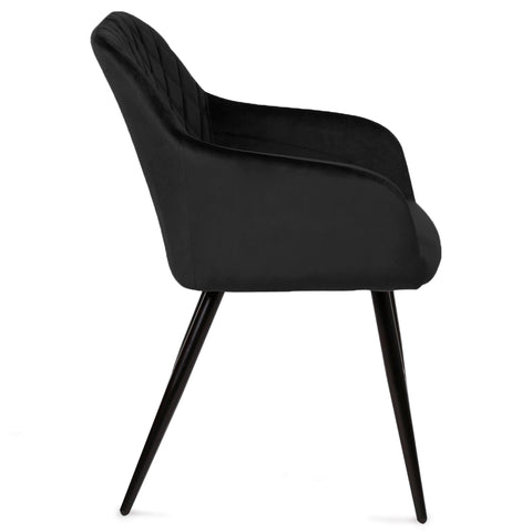 Krzesło do jadalni Carlo - czarny welur z podłokietnikami