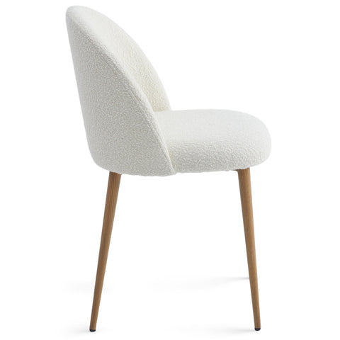 Krzesło do jadalni Alicia - biała tkanina boucle