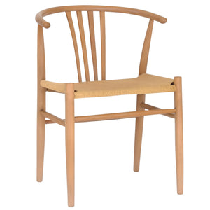 Naomi krzesło do jadalni z buku z plecionym siedziskiem